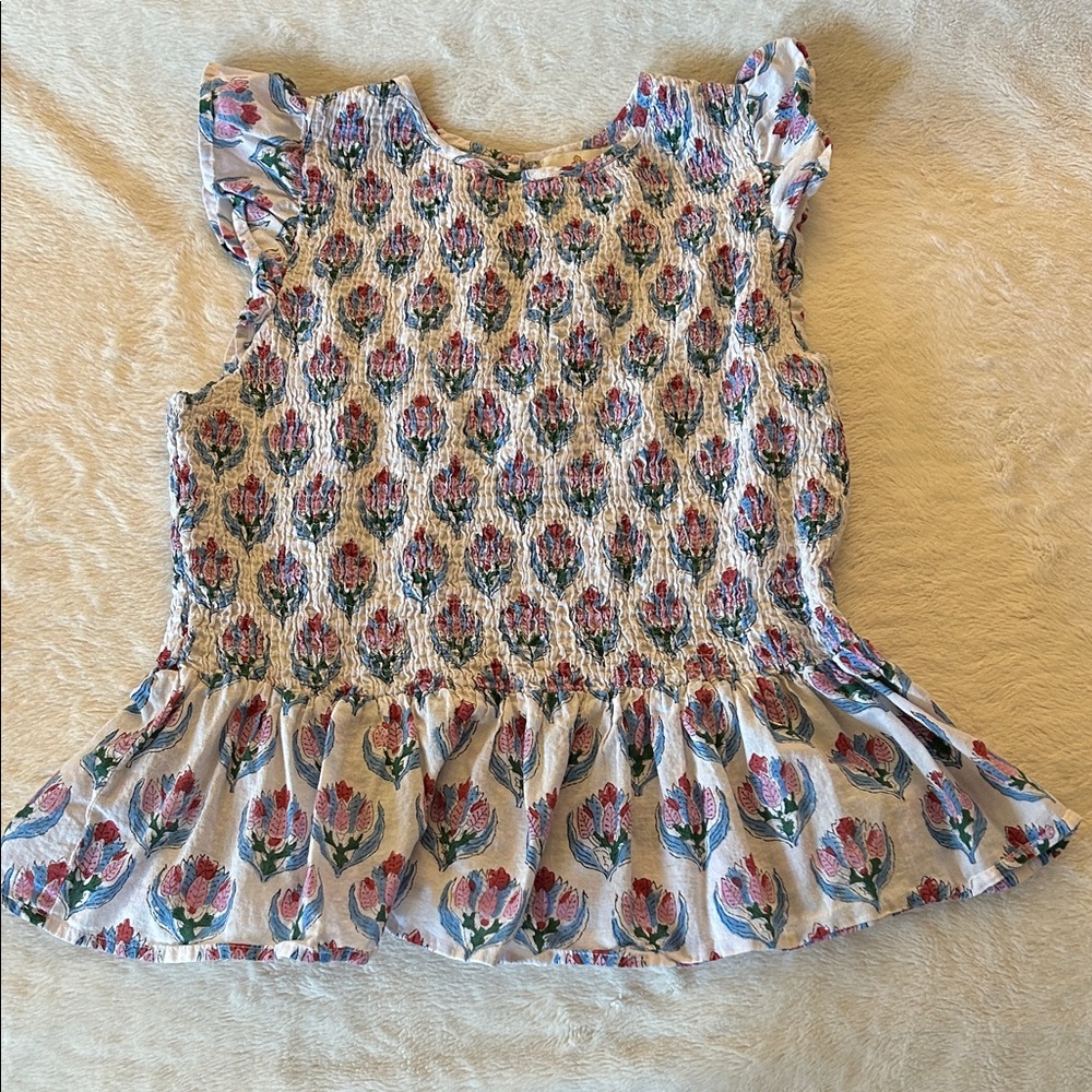 EUC Perry Walker Collective Floral Ruffle Women's Blouse